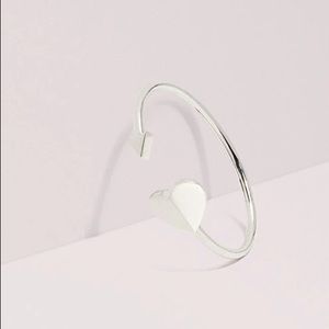 Kate spade heritage metal spade flex cuff silver